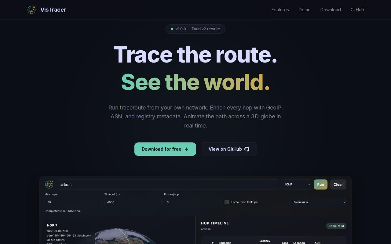 VisTracer screenshot